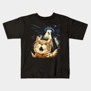 Space Whiskers: The Purrr-fect Abduction Kids T-Shirt